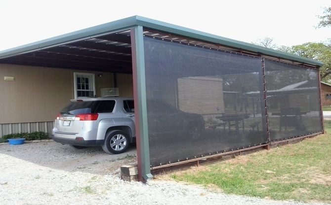 Outdoor Carport with Retractable Pergola Shades