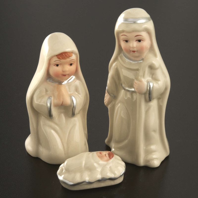 Pearled Ceramic Nativity Set Holiday Decor