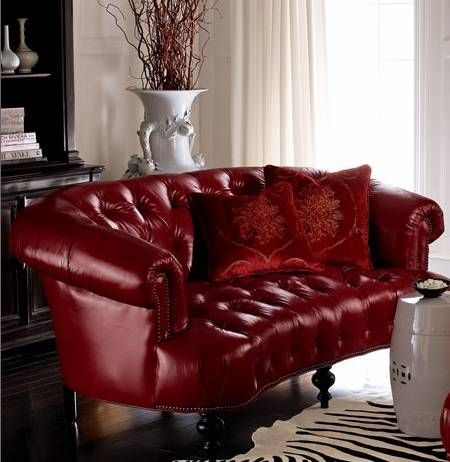 Rich Red via Neiman Marcus Red Leather Couches, Red Couch, Leather ...