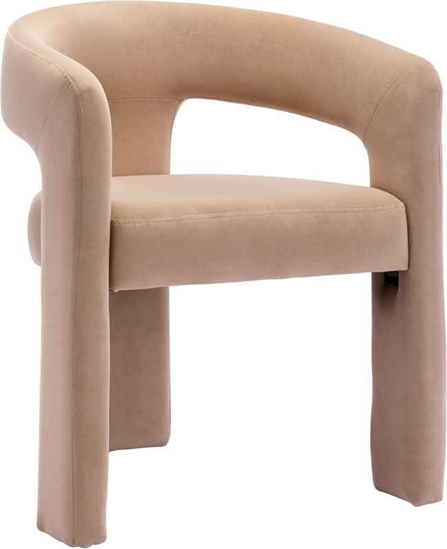 RIVOVA Modern Barrel Velvet Upholstered Dining Chair