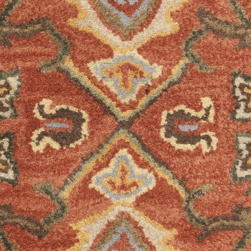 Rust Beige Oriental Area Rug with Traditional Design