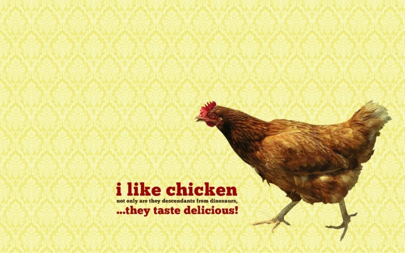 Rustic Chicken Wallpaper with Vintage Damask Pattern