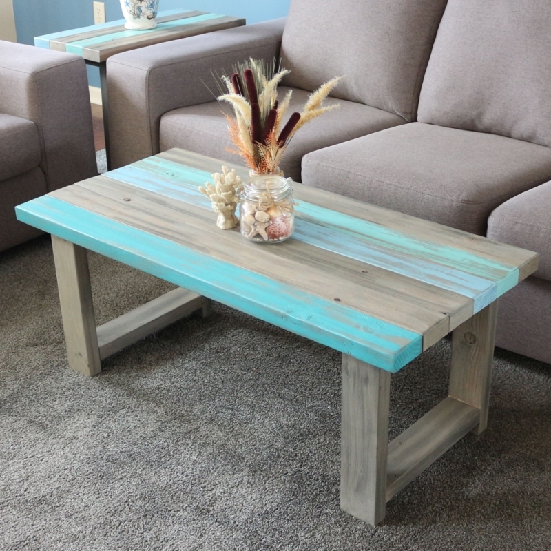 Rustic Coastal Beach House Coffee Table Design