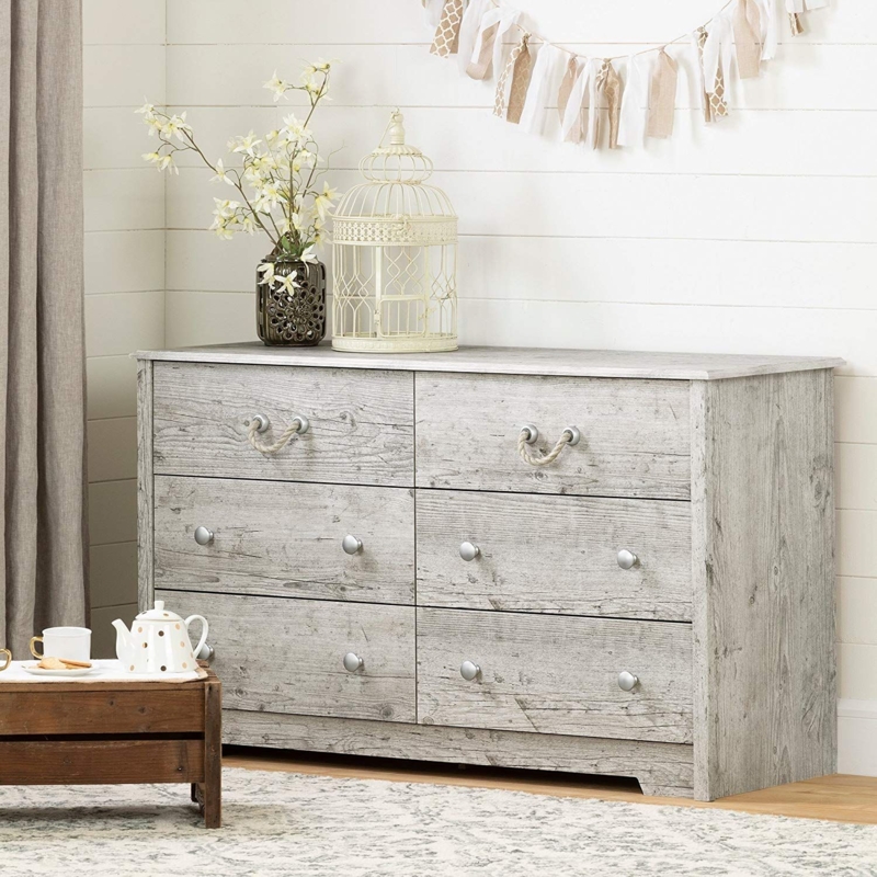 Rustic Coastal Dresser with Beachfront Decor Accents