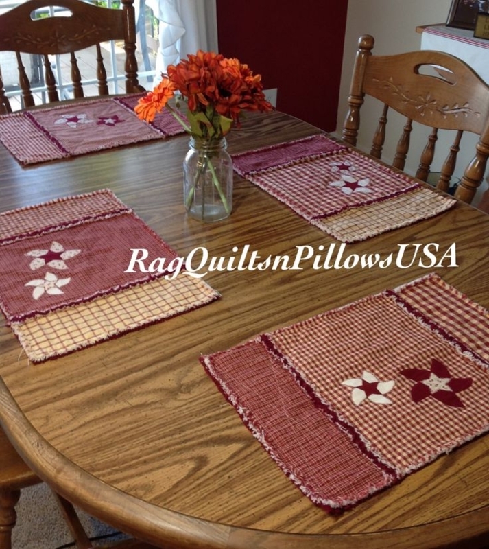 Rustic Country Quilted Placemats for Dining Table