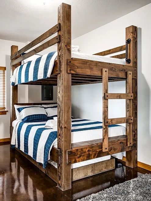 Rustic High-End Wood Finish King Size Bunk Bed