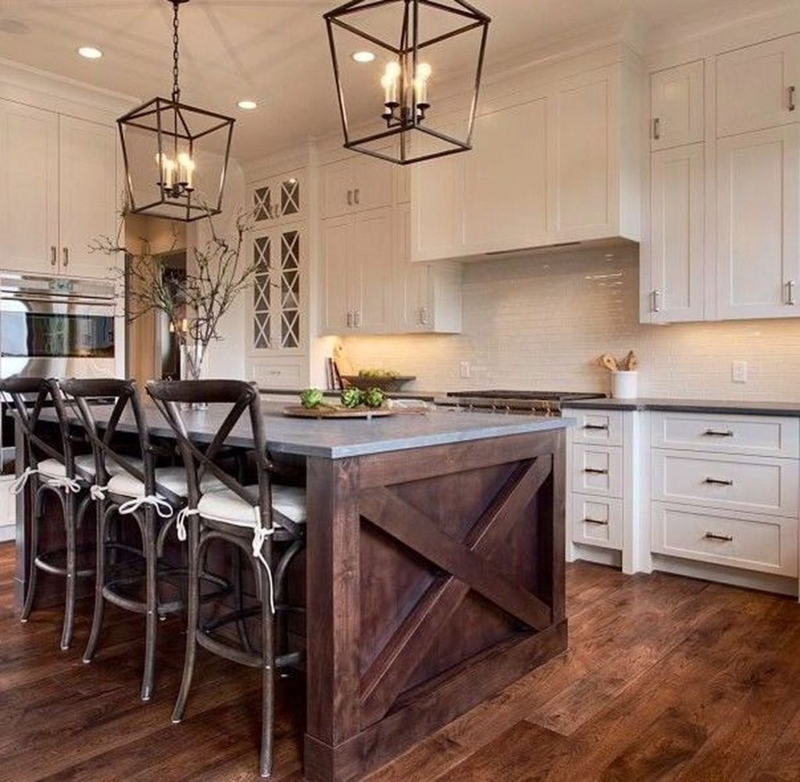 Rustic Kitchen Island with Farmhouse Charm