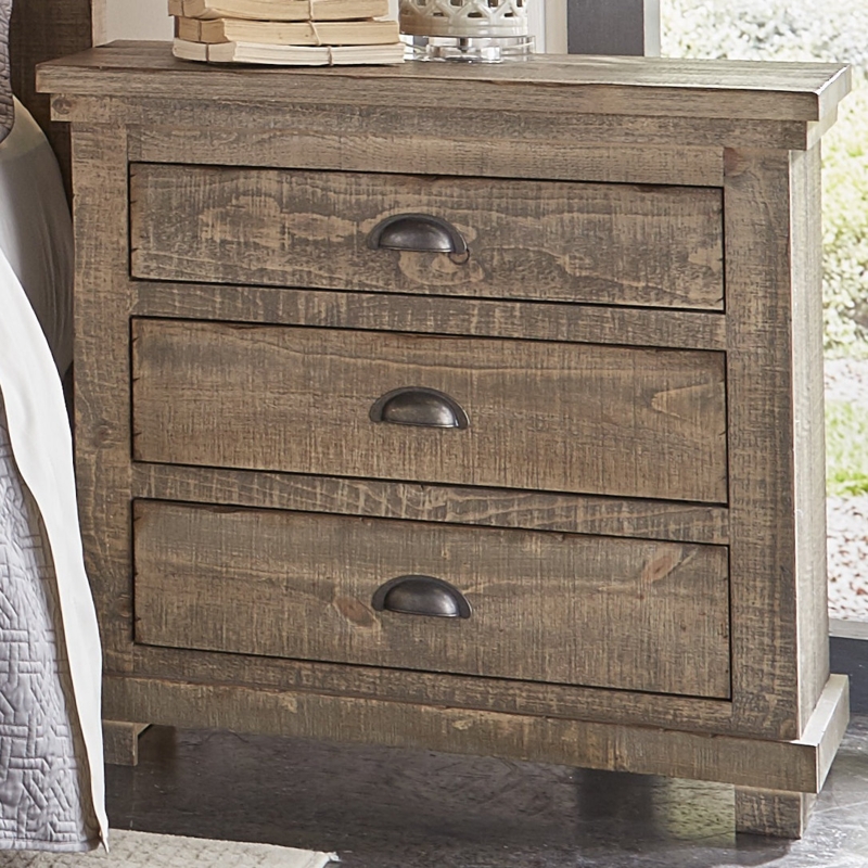 Rustic Modern Farmhouse 3-Drawer Wooden Nightstand