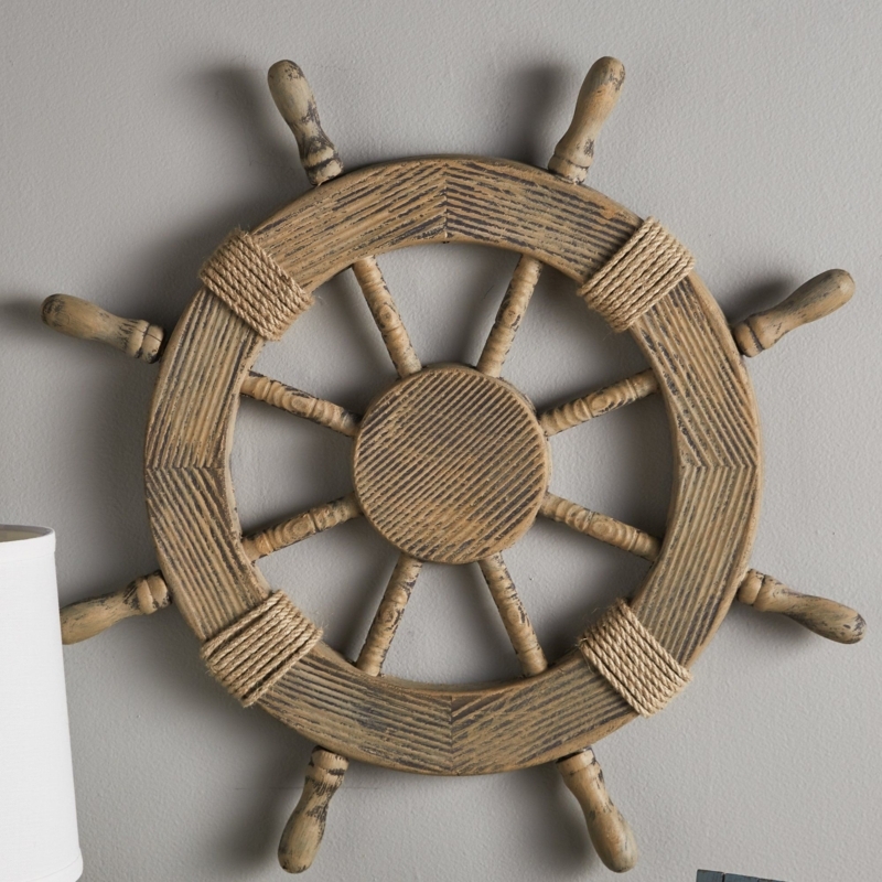 Rustic Nautical Ship Wheel Wall Decor