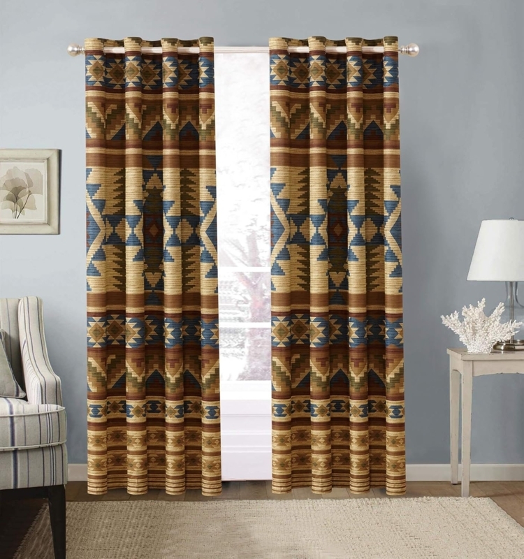 Rustic Southwestern Native American Patterned Curtains
