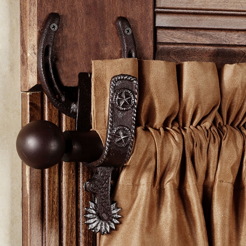 Rustic Spurs Western Decorative Curtain Rod Set