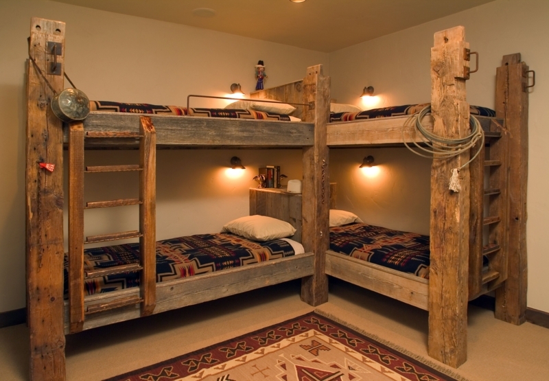 Rustic Traditional Timber Bunk Beds with Western Accents