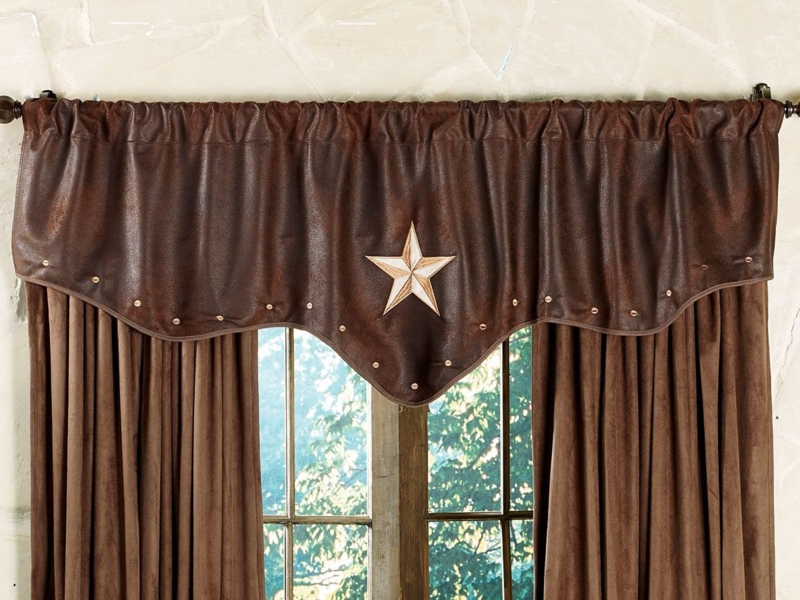 Rustic Western Style Curtains with Star Accent
