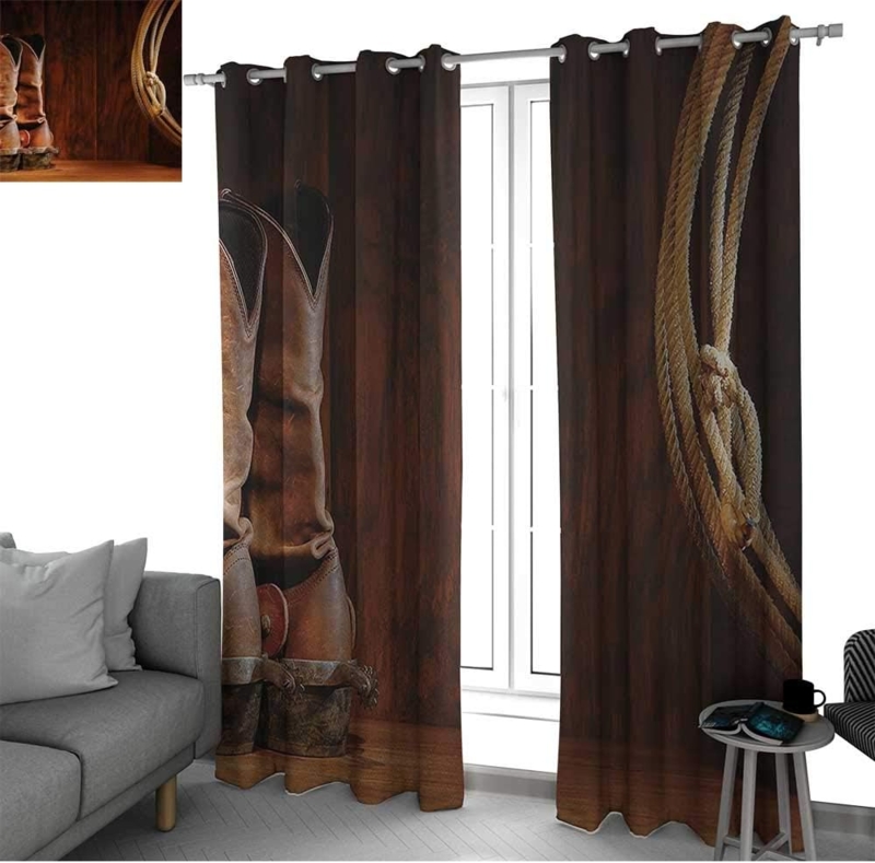 Rustic Western Themed Thermal Insulated Blackout Curtains