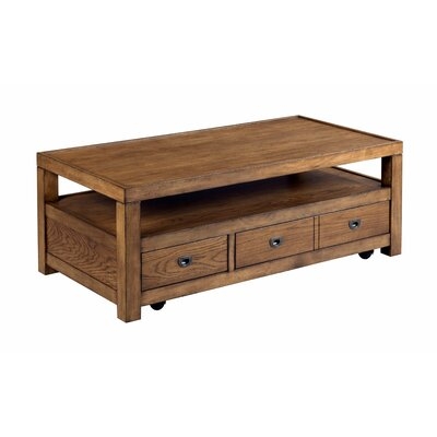 Rustic Wooden Coffee Table with Storage Drawers