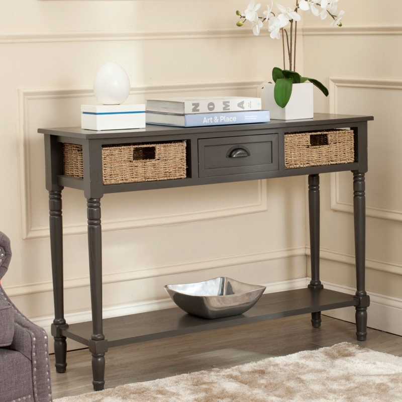 Safavieh Winifred Wicker Console Table with Storage