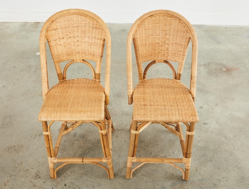 Serena and Lily Rattan Wicker Counter Height Barstools