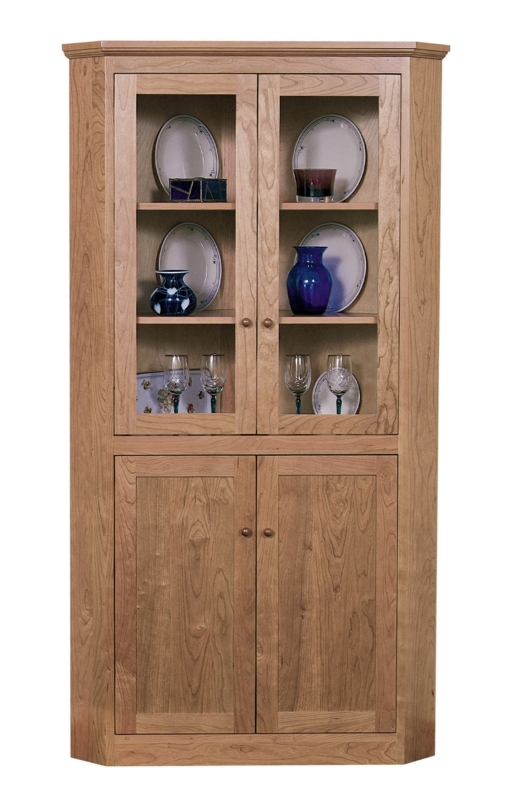 Shaker Style Wooden Corner Cabinet for Dining Room