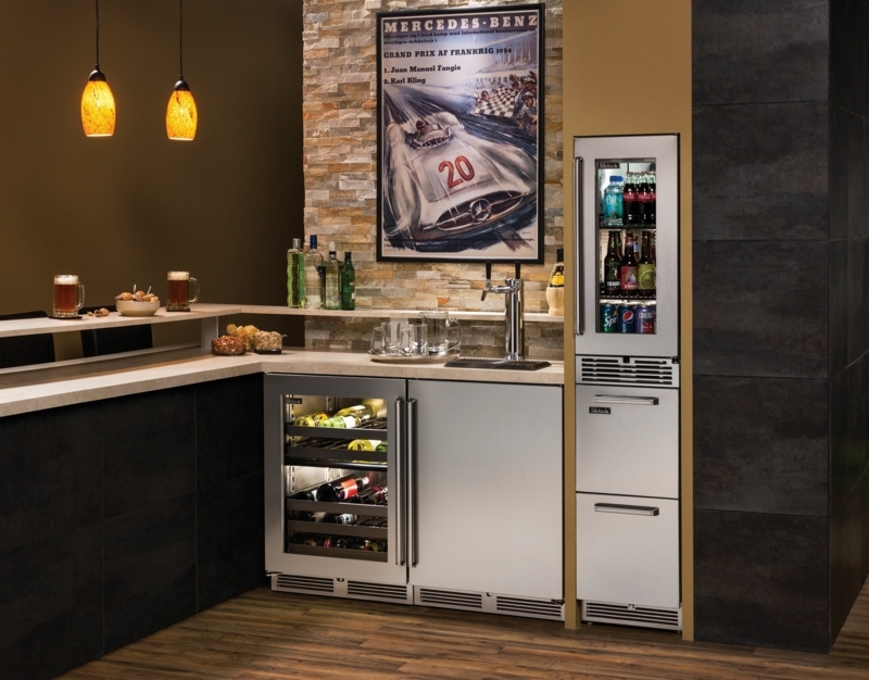 Sleek Modern Bar Cabinet with Built-In Mini-Fridge