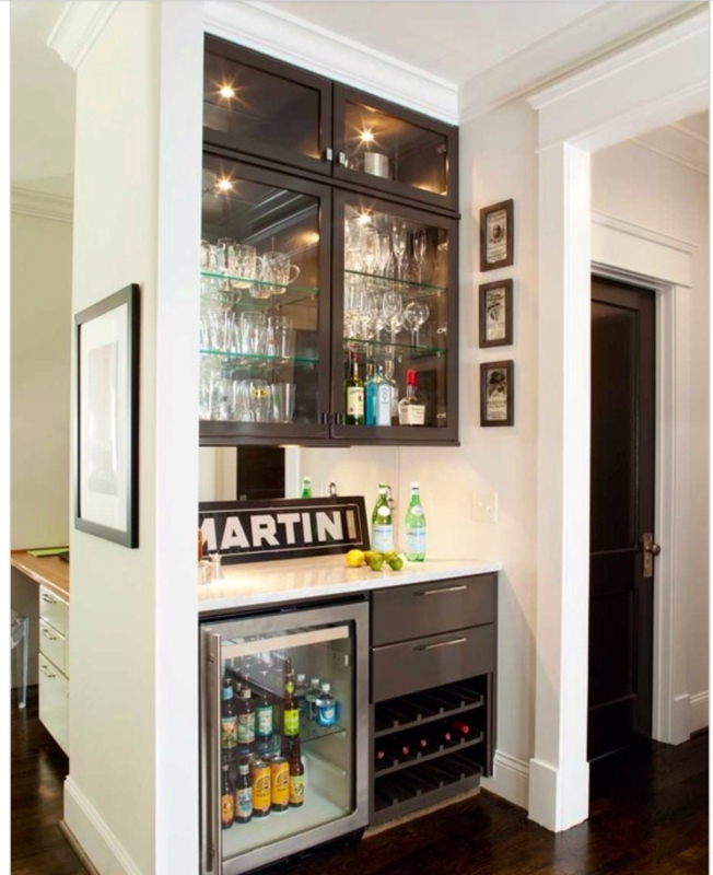 Sleek Modern Bar Cabinets with Integrated Wine Fridge
