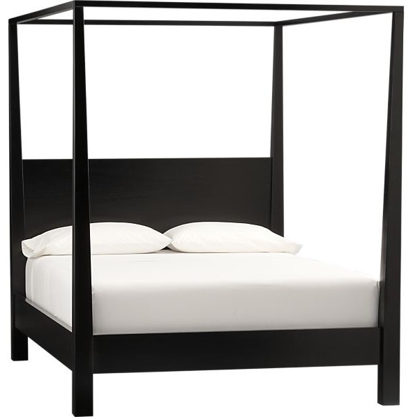 Sleek Modern Black Canopy Four Poster Bed