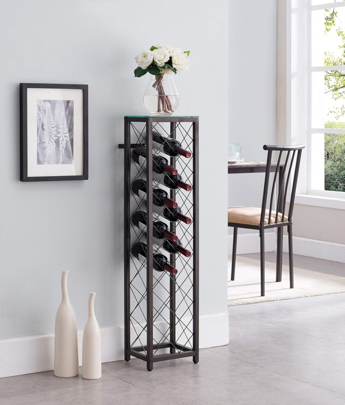 Sleek Modern Corner Wine Rack for Small Spaces