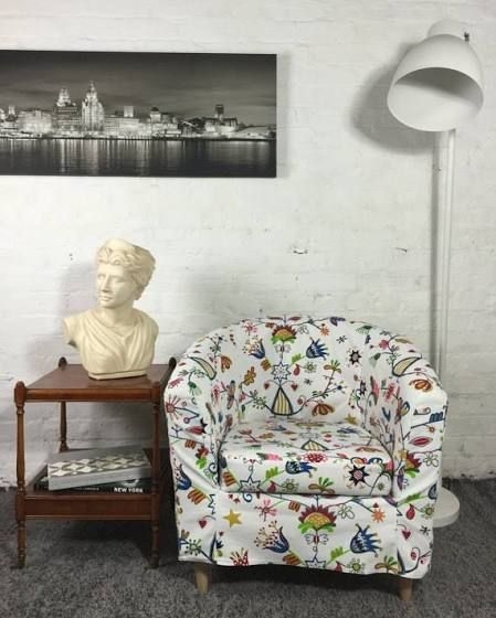 slipcover barrel chair | Barrel chair, Craft room, Slipcovers