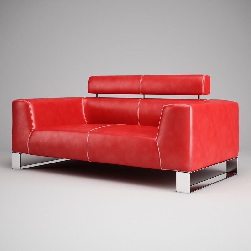 Small red leather sofas for vibrant small living area in 2017 | Red ...