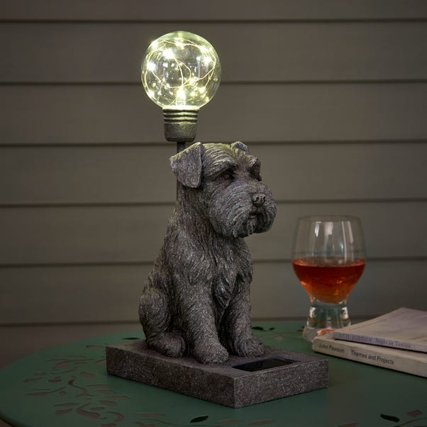Solar Light Up Schnauzer Garden Decoration Lamp