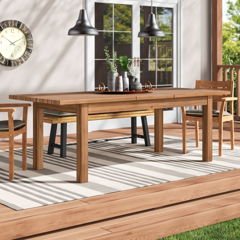 Solid Wood Dining Table with Modern Rustic Design