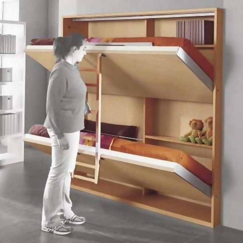 Space-Saving Double Murphy Bunk Bed Design