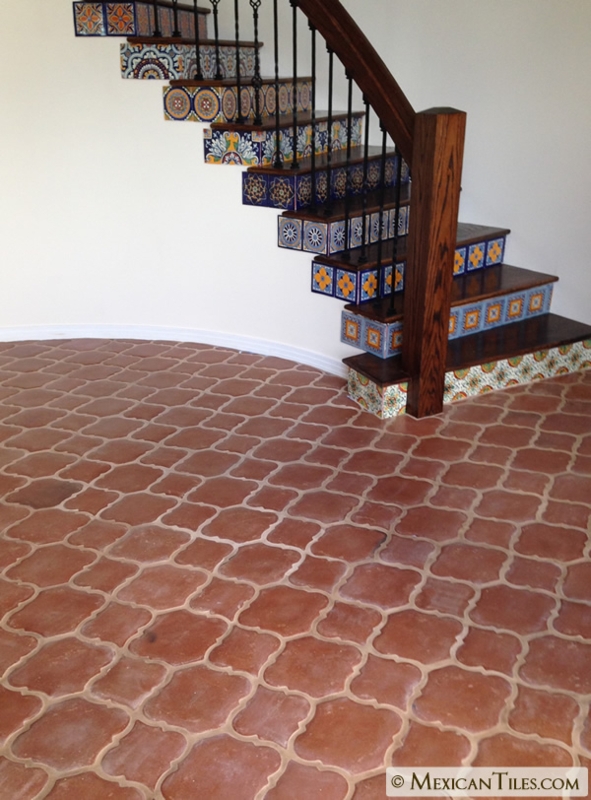 Spanish Mission Red Mexican Tile Flooring and Stairs