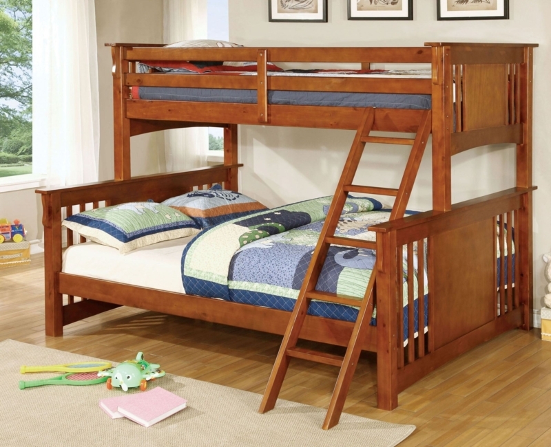 Spring Creek Oak Twin Over Queen Bunk Bed