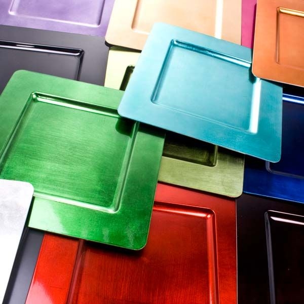 square plastic chargers | Standard Square Charger Plate - 33cm X 33cm ...