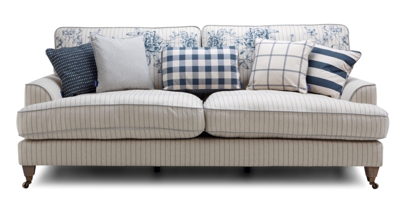 Striped and Patterned Sofas UK with Mixed Cushions