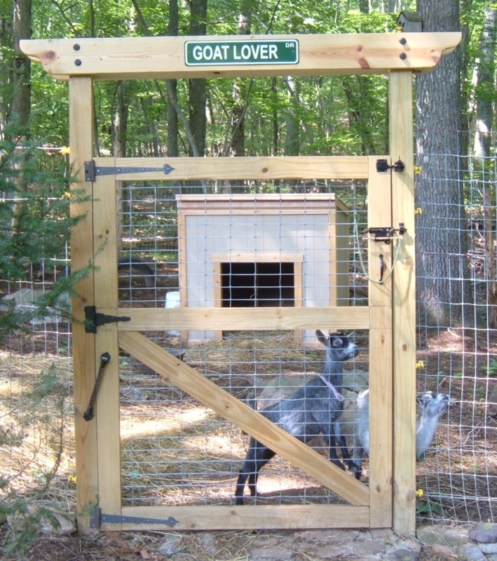 Sturdy Wooden Goat Pen Gate with Shelter