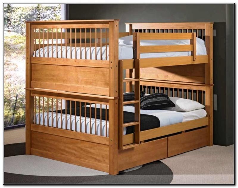 Sturdy Wooden Loft Bunk Beds with Storage