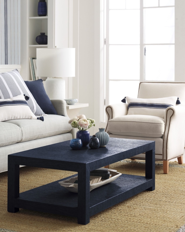 Styling A Room With A Dark Blue Coffee Table - Coffee Table Decor