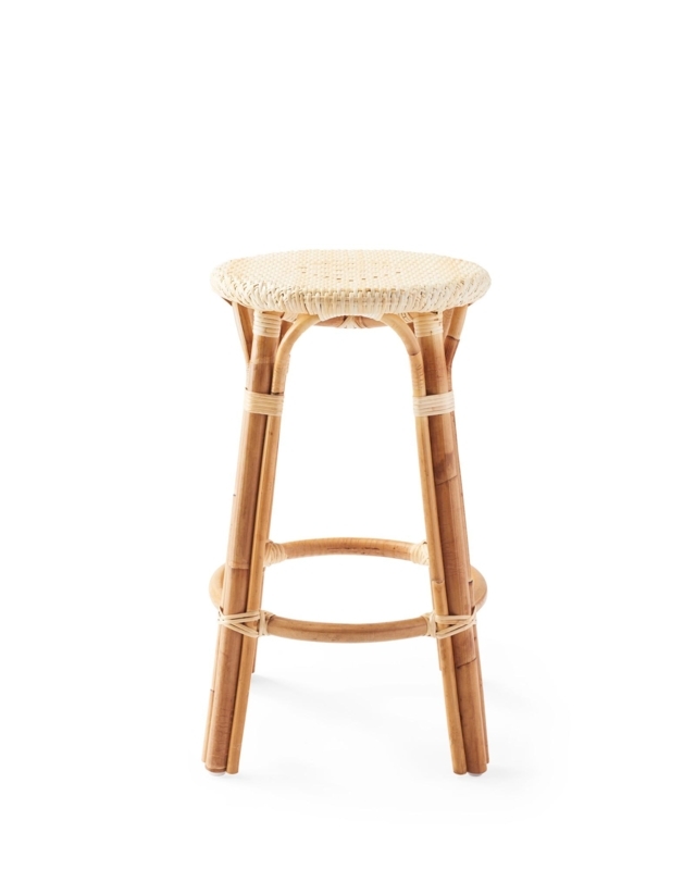 Sunwashed Riviera Rattan Backless Natural Counter Stool