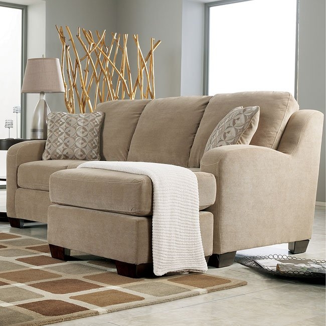 Taupe Chaise Sofa with Queen Sleeper in Living Room