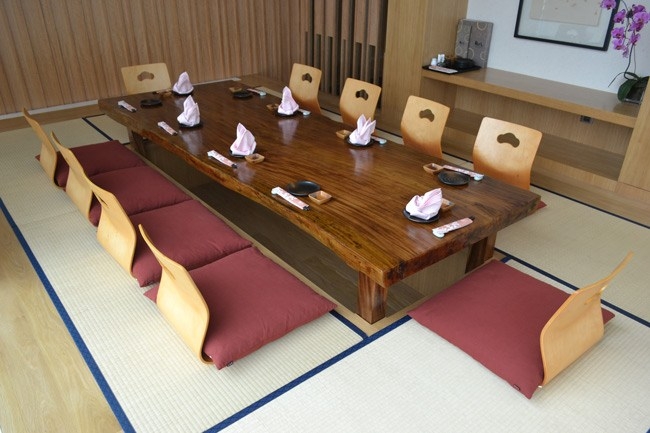 Traditional Japanese Low Dining Table with Floor Seating