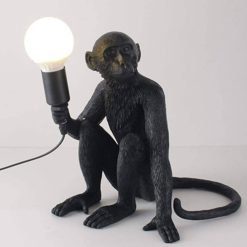 Unique Black Monkey Animal Table Lamp