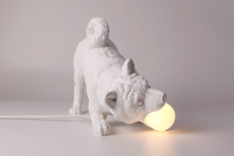 Unique Dog-Shaped Table Lamp with Light Bulb