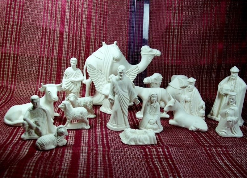 Unpainted Ceramic Nativity Set for Personalized Decor