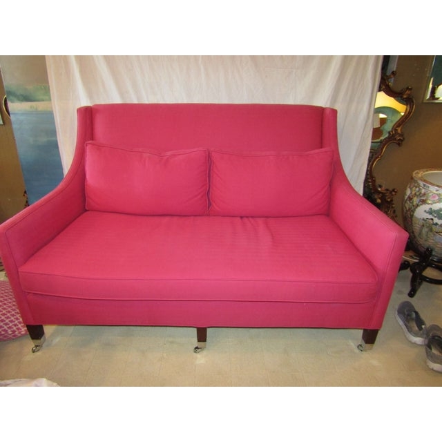Vibrant Hot Pink Contemporary Sofa with Clean Lines