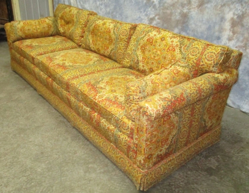 Vintage 60s 70s Retro Fabric Danish Sofa