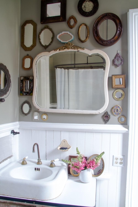 Vintage Antique Mirrors Bathroom Wall Decor Ideas