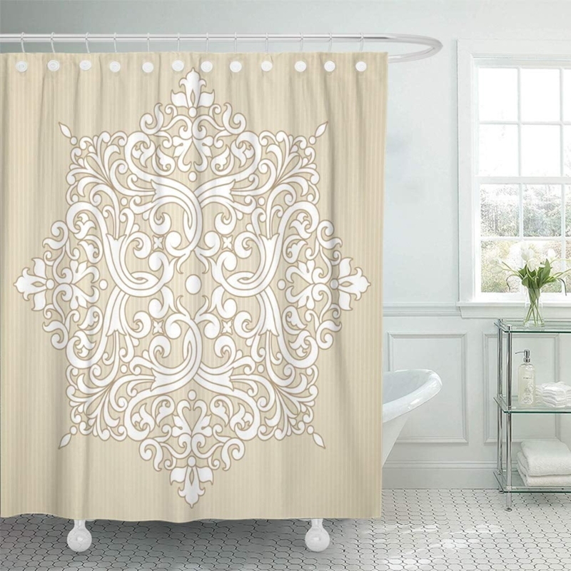 Vintage Baroque Floral Shower Curtain Victorian Style