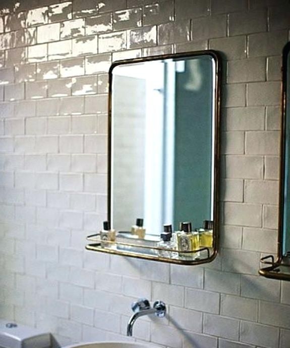 Vintage Bathroom Mirror With Shelf The Simple Beauty Of Metal Mirrors ...