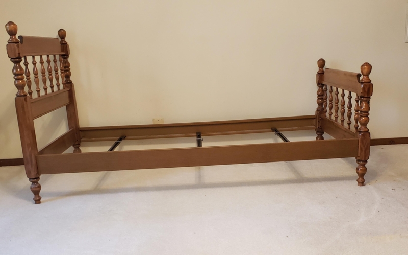 Vintage Ethan Allen Maple Spindle Twin Bed Frame